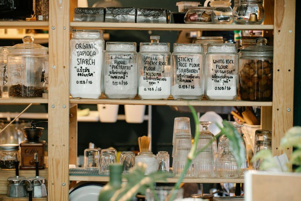 food products on a shelf